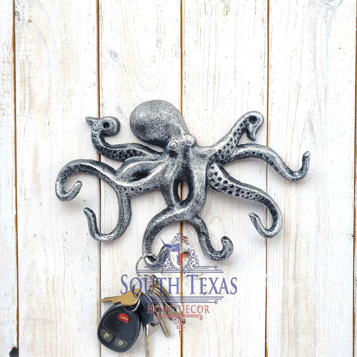 South Texas Home Decor - Octopus Key Holder Towel Holder Towel Hanger Octopus  Decor Nautical