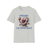 UNLEASH The COFFEE BEAST Shirt Funny Coffee Lover Tee Hilarious Coffee Gifts Men Women Tshirt Humorous Shirt,Unisex T-Shirt Ice Grey / S