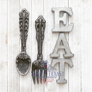 Kitchen Wall Decor Rustic Home Decor Kitchen Wall Art EAT Wall Letters Fork Spoon EAT Sign Shabby Chic Rustic Kitchen Decor EAT_Letters